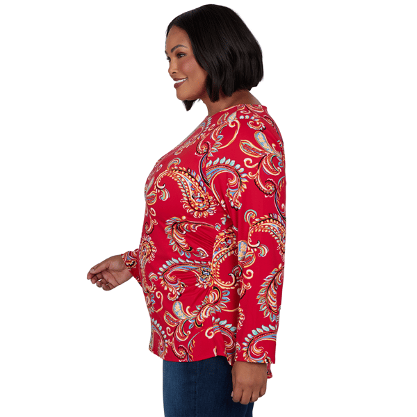 Plus Size Ruby Rd. Mysterious Romance Whimsical Paisley Tee