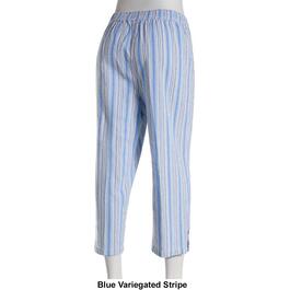 Petite  Emily Daniels Stripe Sheeting Capri Pants w/Pockets