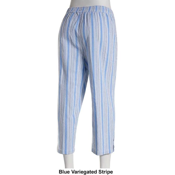 Womens Emily Daniels Stripe Sheeting Capri Pants w/Pockets