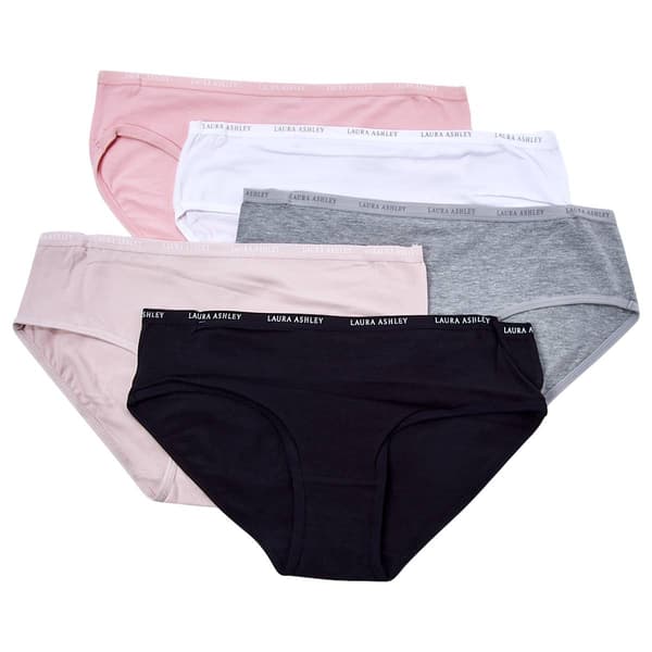Womens Laura Ashley(R) 5pk. Cotton Bikini Panties LS9540-5PKHV - image 