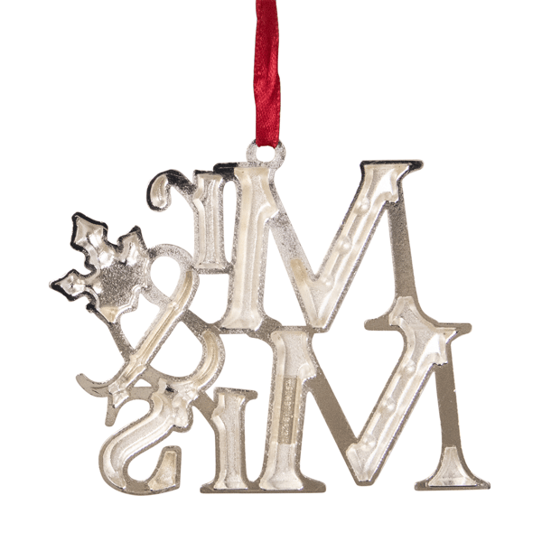 Northlight 3.75in. Silver-Plated "Mr and Mrs" Christmas Ornament