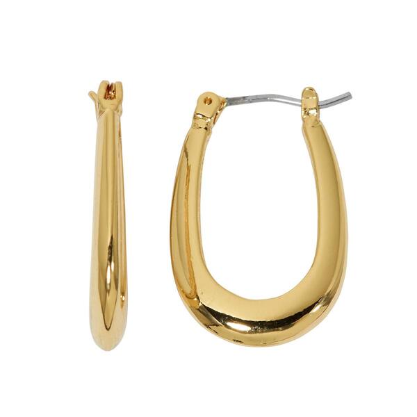Design Collection Highly Polished U-Shaped Hoop Earrings - image 