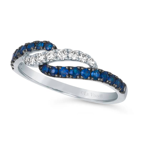 Le Vian(R) 14kt. White Gold 3/8ctw. Sapphire Diamond Accent Ring - image 