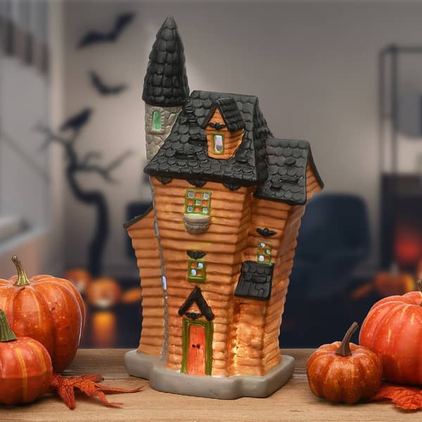National Tree 12in. LED Haunted House with Tower