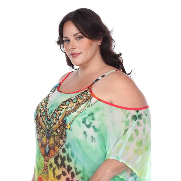 Plus Size White Mark Leopard Floral Caftan Dress