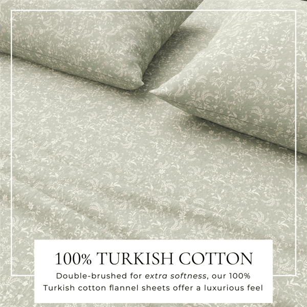 Freshfolds Winter Icy Bloom Flannel Sheet Set