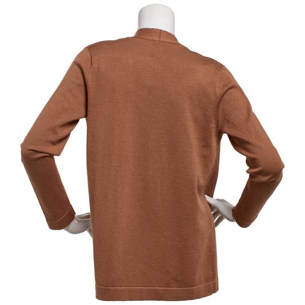 Womens AK Anne Klein Long Sleeve Solid Open Front Cardigan