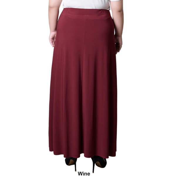 Plus Size NY Collection Long Solid Ity W O Ring Skirt