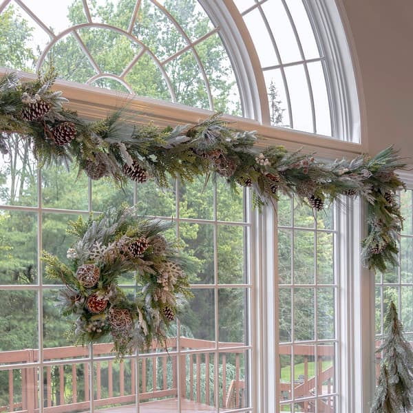 National Tree Cozy Winter Snowflake & Ornament Wreath