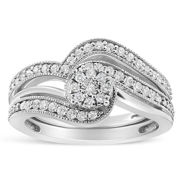 Haus of Brilliance Sterling Silver 1/3ctw. Diamond Bridal Set - image 
