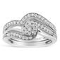 Haus of Brilliance Sterling Silver 1/3ctw. Diamond Bridal Set - image 1