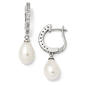 Sterling Silver Cultured Pearl Leverback Earrings - image 1