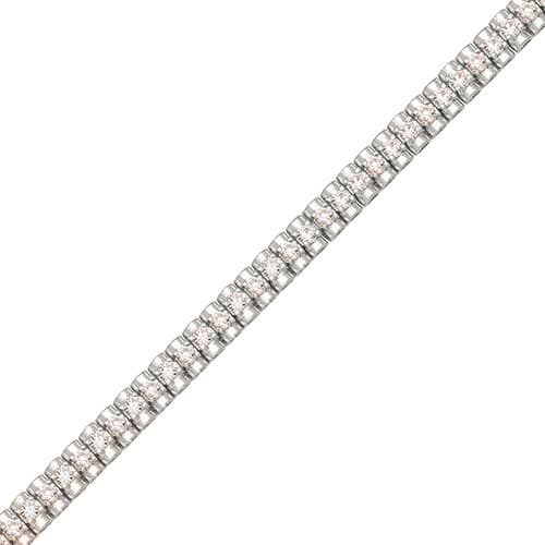 Fine Silver Plated Cubic Zirconia Tennis Bracelet - image 