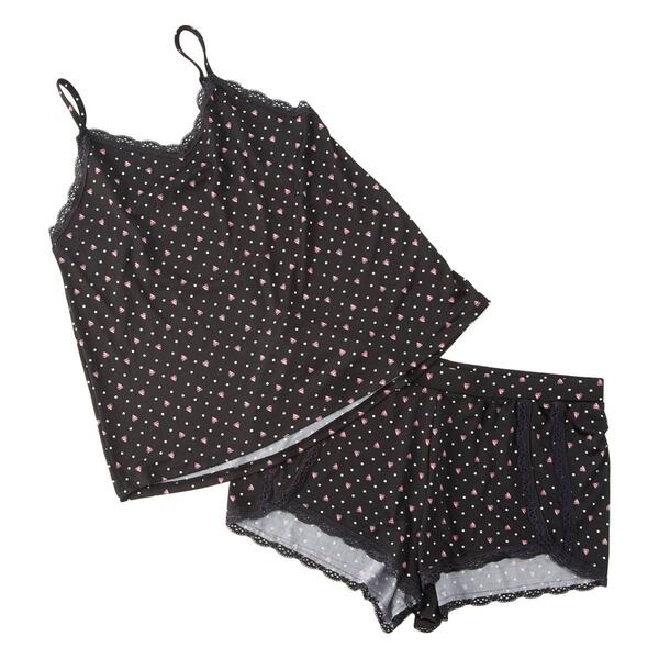 Womens Jessica Simpson Heart Lace Trim Camisole Pajama Set - image 