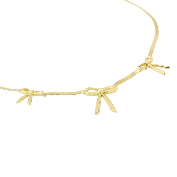 Steve Madden Gold-Tone Bow Bib Necklace