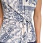 Womens Halston Cap Sleeve Tie Waist Floral Tile Blouse - image 4