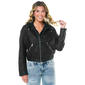 Juniors Snobbish Faux Leather Hooded Biker Jacket - image 1