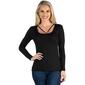 Womens 24/7 Comfort Apparel Long Sleeve Strappy Scoop Neck Top - image 1