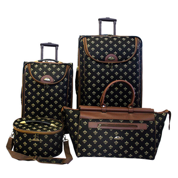 American Flyer Fleur De Lis 4pc. Luggage Set-Black - image 