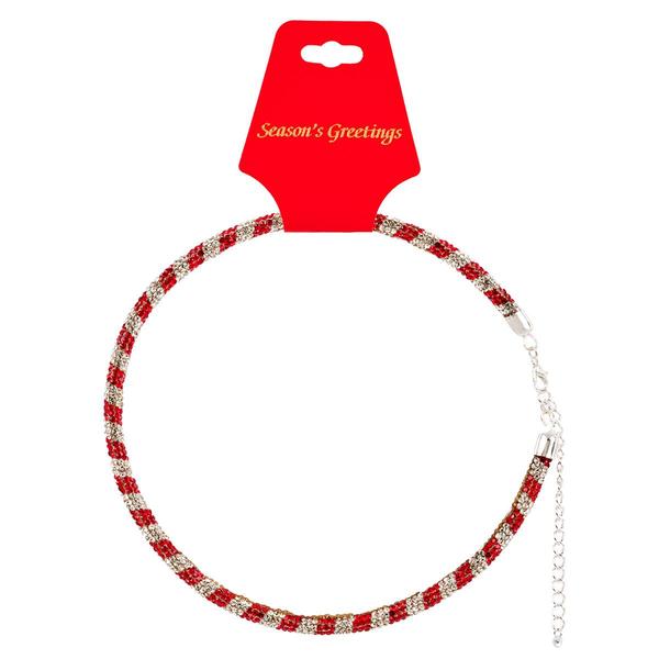 Green/Red & Silver Crystal Ball Necklace - image 