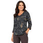 Plus Size Ali Miles 3/4 Sleeve Dog Silhouette Print Top - image 1