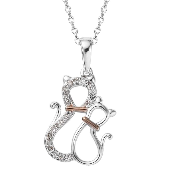 Nova Star(R) 1/10ctw. Lab Grown Diamond 2-Cat Pendant Necklace - image 