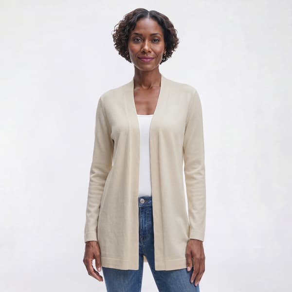 Womens Anne Klein Long Sleeve Chatham Solid Cardigan