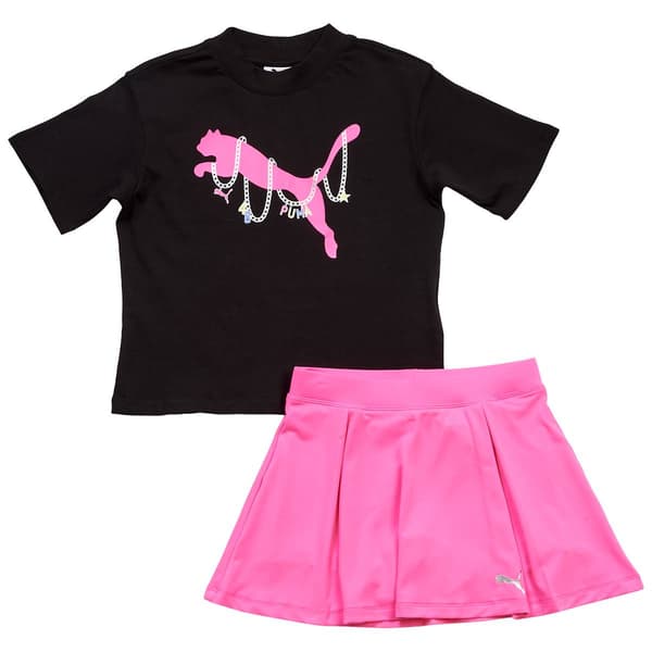 Girls (7-16) Puma(R) Friendship Chain Bracelet Tee Skort Set