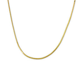 Gold Over Silver 18in. Square Snake Chain Necklace