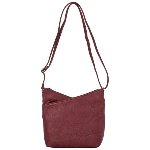 MultiSac Vista Burgundy Stitch Floral Crossbody