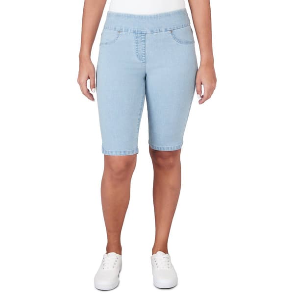 Womens Ruby Rd. Key Items Pull On Stretch Denim Bermuda Shorts - image 