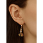 1928 Gold-Tone Rondell Brown Crystal Drop Leverback Earrings - image 2