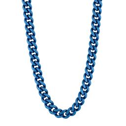Mens Gentlemens Classics(tm) Blue Ion Plated Curb Chain Necklace