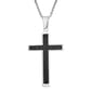 Mens Lynx Black IP Cross Pendant & Foxtail Chain Bracelet Set - image 2