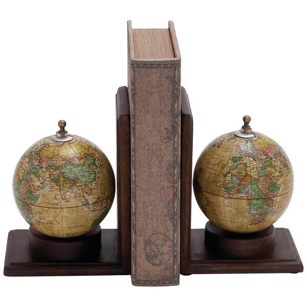 9th & Pike&#40;R&#41;. 2pc. Wooden Globe Bookends - image 