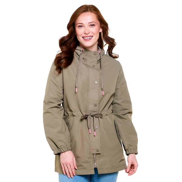 Womens Nicole Miller Active Anorak Jacket w/Floral Lining-Bayleaf