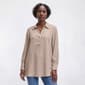Womens Adrianna Papell Button Front Silky Side Slit Blouse - image 1