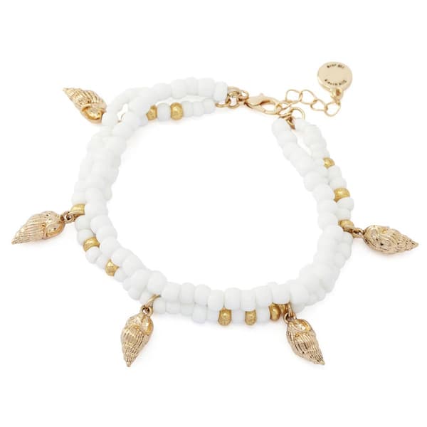 Steve Madden Vintage Luxe Shell Beaded Layered Bracelet