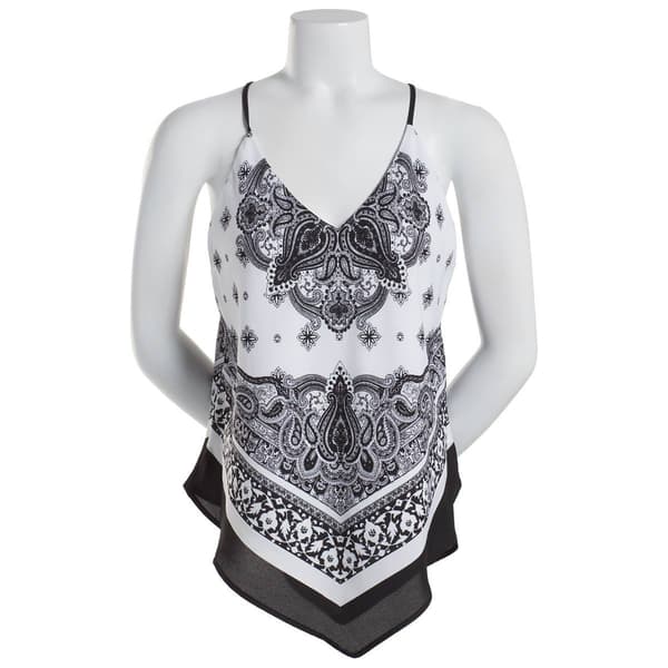 Juniors A. Byer Scarf Paisley Hanky Hem Tank Top