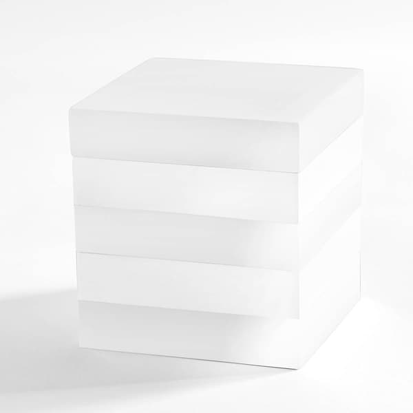 Cassadecor White Lacquer Stripe Bath Accessories - Cotton Jar - image 