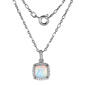 8mm Cushion Simulated Opal & Cubic Zirconia Necklace - image 1