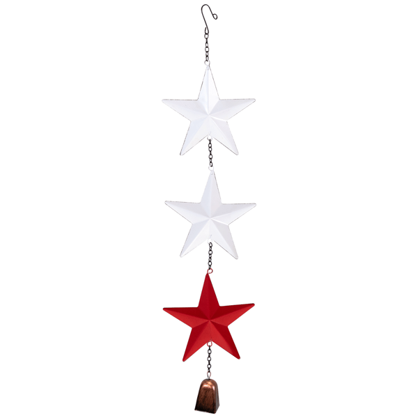 Northlight Metal Stars and Bell Hanging Patriotic Wind Chime
