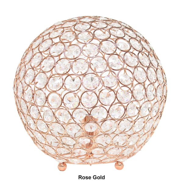 Lalia Home Elipse Medium 10in. Metal/Crystal Round Orb Table Lamp