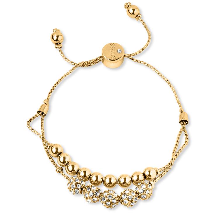 Guess Pave Beaded Double Row Slider Bracelet