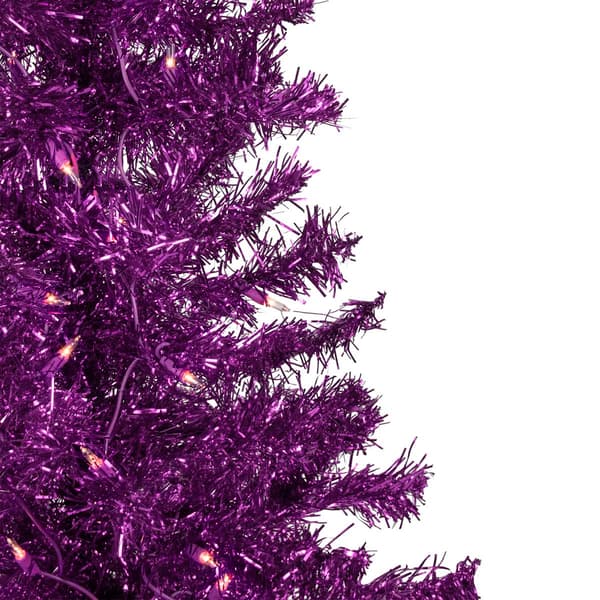 Northlight Seasonal 4ft. Pre-Lit Purple Tinsel Christmas Tree