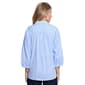 Womens Ali Miles 3/4 Puff Sleeve Scallop Trim Stripe Blouse - image 2