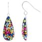 Brass Silver Plated Multi Color Crystal Drop Earrings - image 1