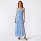 Juniors No Comment Mesh Lace Up Back Maxi Dress w/ Slit - Blue - image 1