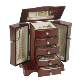 Mele & Co. Bette Jewelry Box in Mahogany Finish