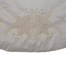 Kurt S. Adler 54in. Ivory with Pearl Beads Tree Skirt